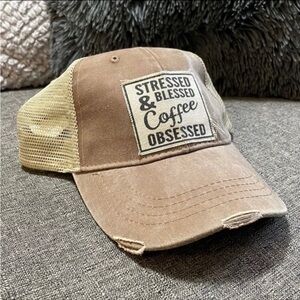 BNWT Stressed, Blessed & Coffee Obsessed Trucker Hat